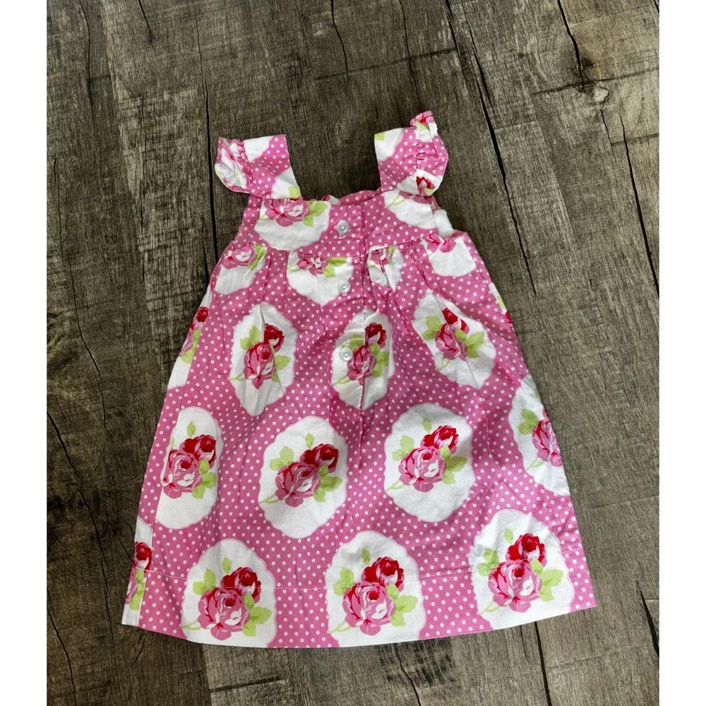 Southern Sunshine Kids Amy Dress Pink Floral Polka Dot Ruffle 12M
